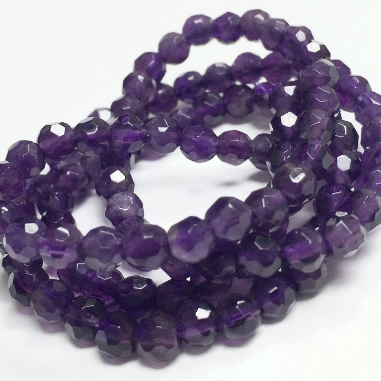 Faceted Amethyst Beads - 4mm Round - A Grain of Sand