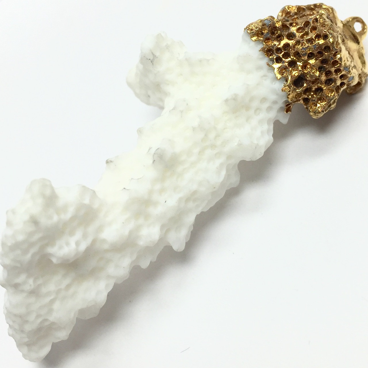 White Coral and Gold plated Pendants-45mm avg. - A Grain of Sand