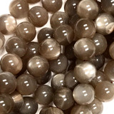RARE-Highly Polished Chocolate Moonstone Beads 10mm