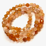 Carnelian Micro Cut Diamond Beads