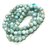 Micro Diamond Cut Larimar Beads