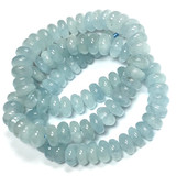 Aquamarine Highly Polished Rondell Beads