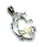 Herkimer(Petroleum) Diamond Pendant with Sterling Silver Prong Setting-AAA Grade-12 x 8mm Avg. (P3463)