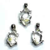 Herkimer(Petroleum) Diamond Pendant with Sterling Silver Prong Setting-AAA Grade-12 x 8mm Avg. (P3463)