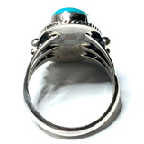 One of a Kind Kingman Turquoise and Sterling Silver Ring-24 x 14mm (SP3573)