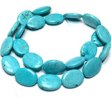 One of a Kind Turquoise Flat Oval Beads 18 x 13mm (SP3581)