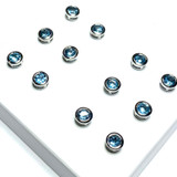 Swiss Blue Topaz and Sterling Silver Stud Earrings-AAA Grade-4mm (SP3591)