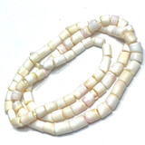 Genuine Italian Natural White Coral with a Hint of Pink-Gently Graduated 4-7mm Avg. (SP3624)