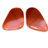 One of a Kind Carnelian Freeform Cabochon Pair-27 x 19mm-AAA Grade (CAB4132)