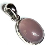 Purple Chalcedony and Sterling Silver Oval Pendants-A Grade-10 x 8mm (SP4446)
