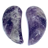 One of a Kind Carved Lepidolite Angel Wing Pendant Pair-37 x 16mm (SP4664)