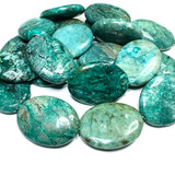 Chrysocolla Polished Flat Oval Beads-30 x 40mm (SP5103)