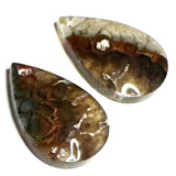 One of a Kind Plume Agate Earring/Pendant Pair-22 x 15mm-SP5205 (SP5205)