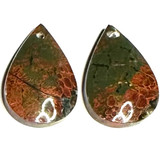One of a Kind Plume Agate Earring/Pendant Pair-22 x 14mm (SP5222)