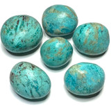 One of a Kind Lot of Chrysocolla Tumbled Pocket Stones-6 Stones-24-35mm (NC5445)