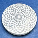 Selenite Carved and Etched Flower of Life Charging Plates-4" (NC5569)
