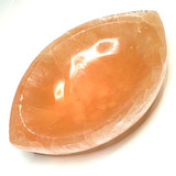 Peach Selenite Carved Marquis Bowls-1 1/4 x 5 1/2" (NC5581)