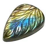 One of a Kind Carved Labradorite Cabochon-34 x 23mm (CAB5810)