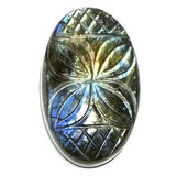 One of a Kind Carved Labradorite Cabochon-36 x 22mm (CAB5812)
