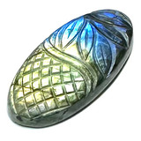 One of a Kind Carved Labradorite Cabochon-40 x 20mm 