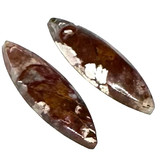 One of a Kind Plume Agate Earring/Pendant Pair-31 x 10mm (SP5848)