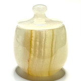 One of a Kind Carved Onyx Jar-2 x 1 1/2"-NC5936