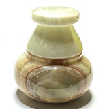One of a Kind Carved Onyx Jar-2 x 1 3/4"