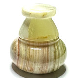 One of a Kind Carved Onyx Jar-2 x 1 3/4"