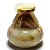 One of a Kind Carved Onyx Jar-2 x 1 3/4"-NC5942