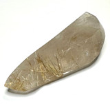 One of a Kind Golden Rutile Quartz Crystal with Rainbow Inclusions Freeform Stone-4 1/2 x 1 1/2"