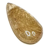 One of a Kind Rutile Quartz Teardrop Cabochon-22 x 13mm