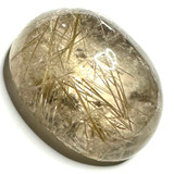 One of a Kind Rutile Quartz Oval High Dome Cabochon-33 x 27 x 17mm