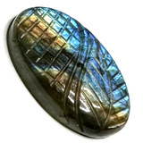 One of a Kind Carved Labradorite Cabochon-31 x 18mm