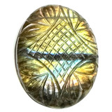 One of a Kind Carved Labradorite Cabochon-44 x 33mm