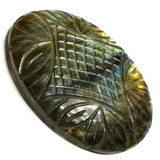 One of a Kind Carved Labradorite Cabochon-44 x 33mm