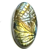 One of a Kind Carved Labradorite Cabochon-32 x 16mm