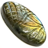 One of a Kind Carved Labradorite Cabochon-32 x 16mm