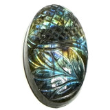 One of a Kind Carved Labradorite Cabochon-39 x 23mm