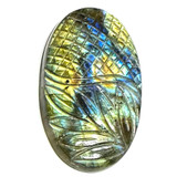 One of a Kind Carved Labradorite Cabochon-52 x 29mm