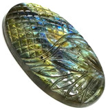 One of a Kind Carved Labradorite Cabochon-52 x 29mm