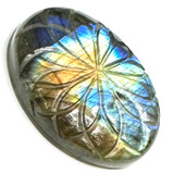 One of a Kind Carved Labradorite Cabochon-33 x 23mm