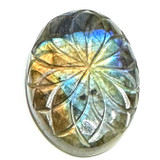 One of a Kind Carved Labradorite Cabochon-33 x 23mm