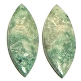 One of a Kind Green Moss Agate Earring/Pendant Pair-33 x 12mm-SP6882