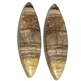 One of a Kind Desert Jasper Earring/Pendant Pair-37 X 11mm