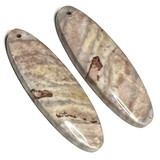 One of a Kind Zebra Jasper Earring/Pendant Pair-33 x 11mm