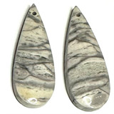 One of a Kind Zebra Jasper Earring/Pendant Pair-34 x 12mm-SP6934