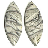 One of a Kind Zebra Jasper Earring/Pendant Pair-32 x 12m-SP6940