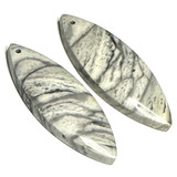 One of a Kind Zebra Jasper Earring/Pendant Pair-32 x 12m-SP6940