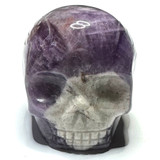 RARE-One of a Kind Vanderlei Barreto Carved  Amethyst with Rainbow Inclusions Skull-1 1/2 x 1 3/4"