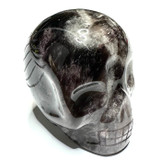 RARE-One of a Kind Vanderlei Barreto Carved Trapiche Amethyst with Rainbow Inclusions Skull-2 x 2"